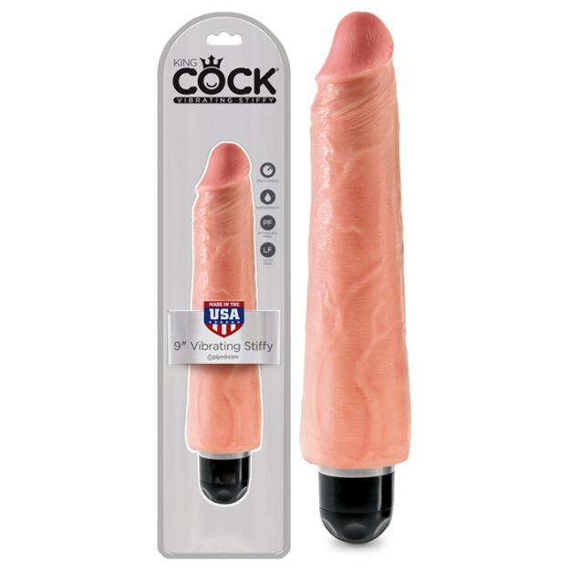 Image de King Cock 9" Vibrating Stiffy - Flesh