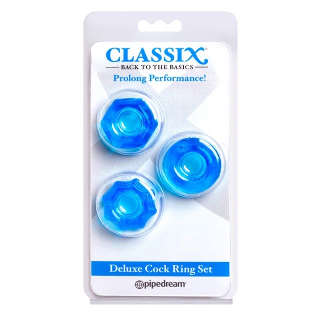 Image de Classix - Deluxe Cock Ring Set, Blue