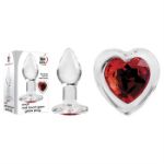 Image de Red Heart Gem Glass Plug - Small